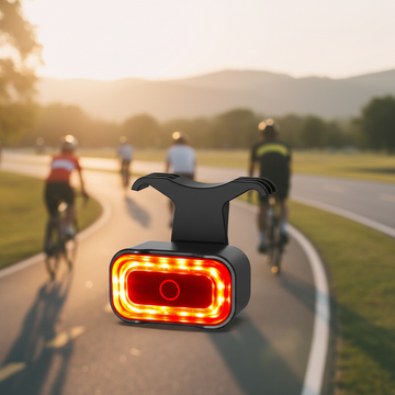 Intelligent induction brake bicycle taillight road mountain bike charging warning riding equipment square red taillight