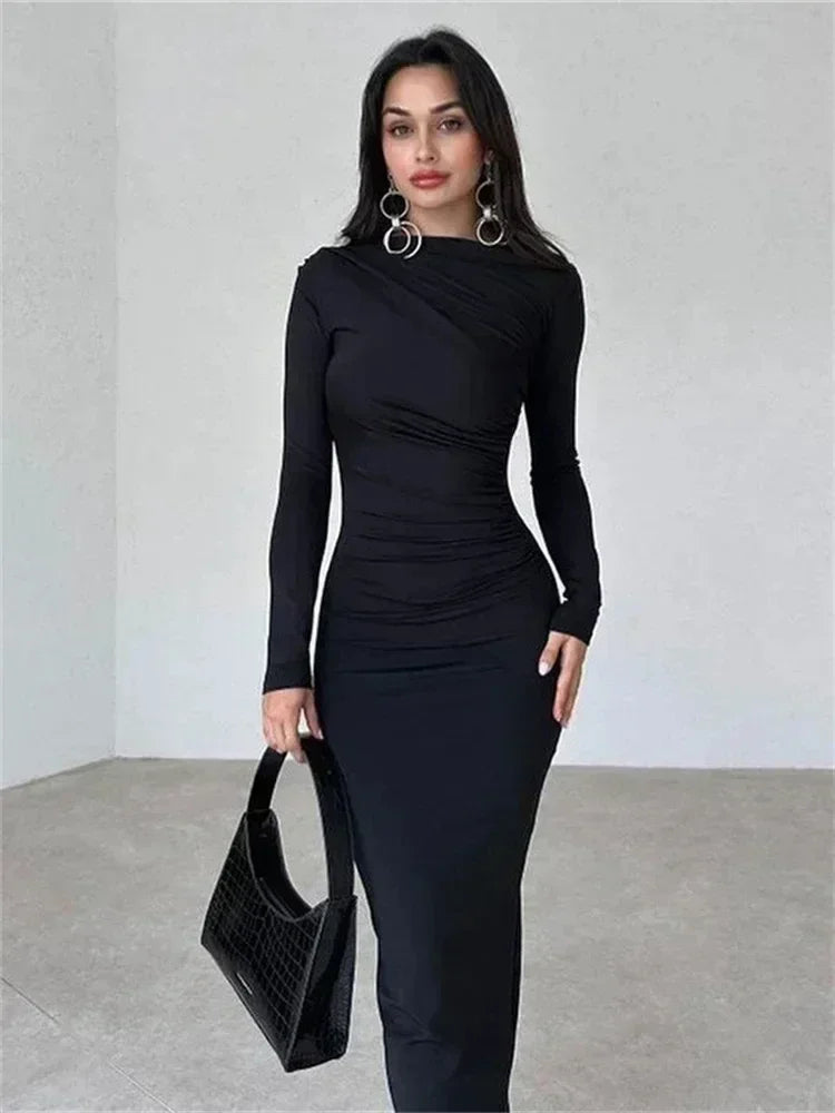 Black Bodycon Maxi Dress	