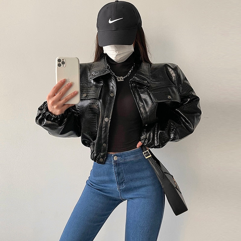 Black Color Leather Jackets For Women 4